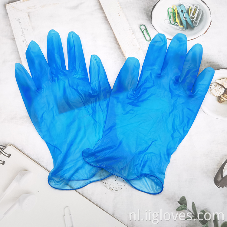 Wegwerp vinylhandschoenen PVC-handschoenen helder blauw /witte /gele kleuren PVC-handschoenen poedervrij en vinylhandschoenen in poedervorm